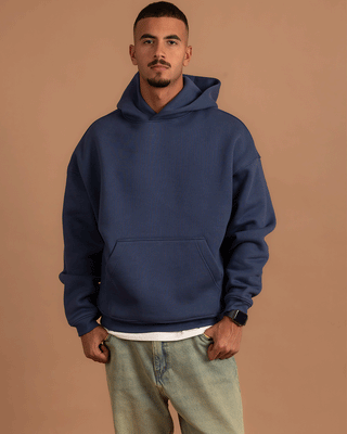 Navy Heavy Boxy Hoodie Heavy Boxy Hoodies IN YOUR SHOE L