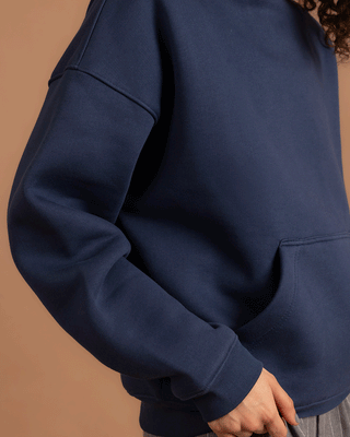 Navy Heavy Boxy Hoodie Heavy Boxy Hoodies IN YOUR SHOE