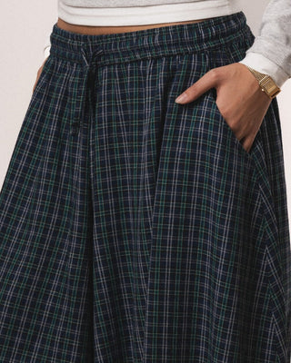 Navy Plaid Balloon Pants Pants IN YOUR SHOE