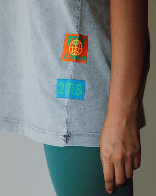 Not Your Type Acid Washed Oversized Tee Washed Oversized Tee IN YOUR SHOE