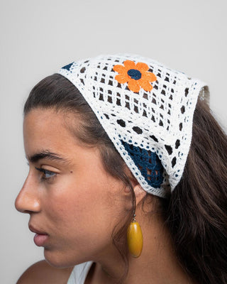 Off White Floral Crochet Bandana Bandana IN YOUR SHOE