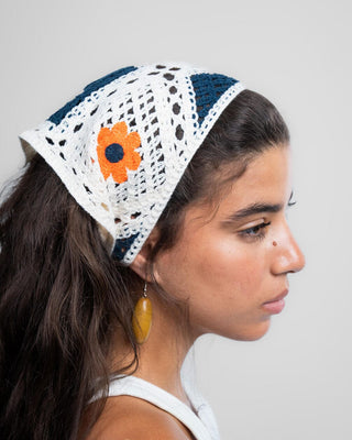 Off White Floral Crochet Bandana Bandana IN YOUR SHOE
