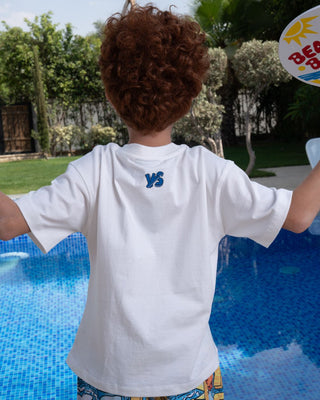 Off White Oversized Kids Tee Kids Basic Tees IN YOUR SHOE