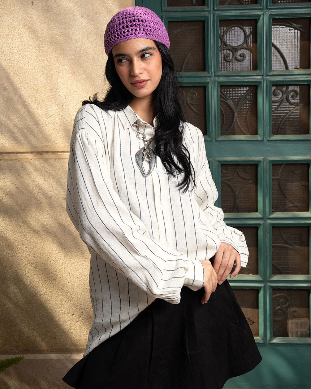 Off White Striped Shirt Linen Shirt IN YOUR SHOE