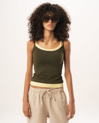 Olive Double Layer Strap Top Tops IN YOUR SHOE M