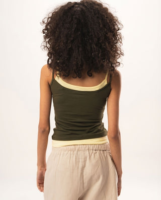 Olive Double Layer Strap Top Tops IN YOUR SHOE XL