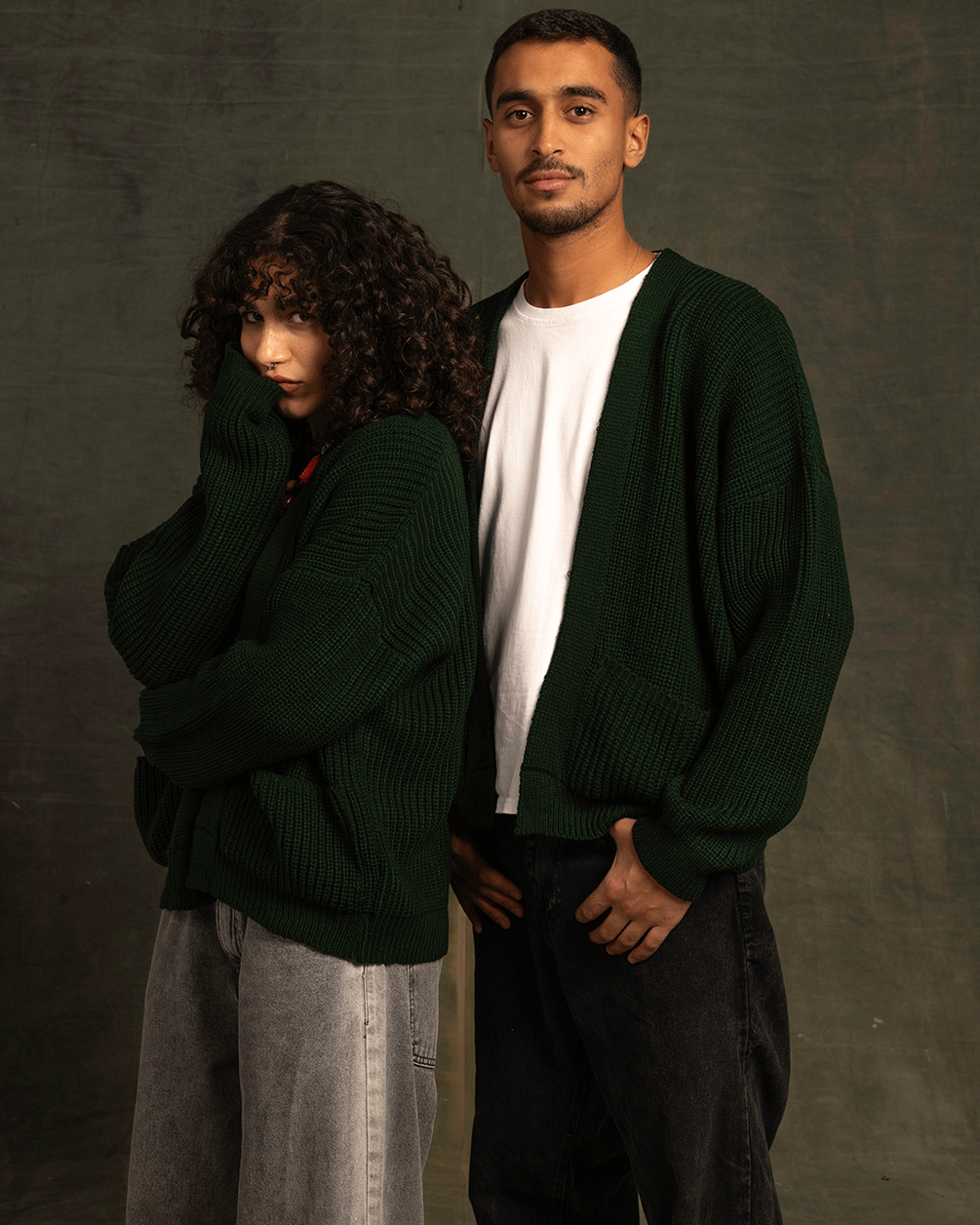 Olive knit cardigan discount