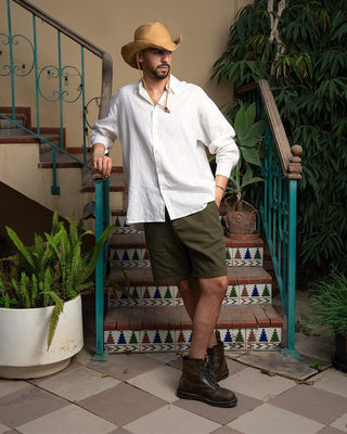 Olive Gabardine Shorts Gabardine Shorts IN YOUR SHOE S