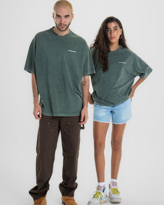 Olive Green Acid Washed Oversized Tee Washed Oversized Tee IN YOUR SHOE S