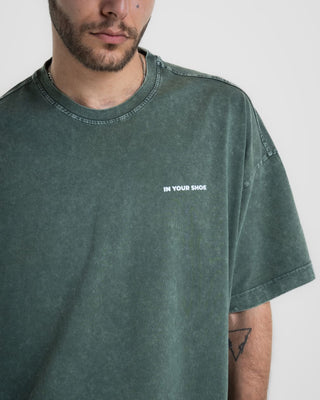 Olive Green Acid Washed Oversized Tee Washed Oversized Tee IN YOUR SHOE
