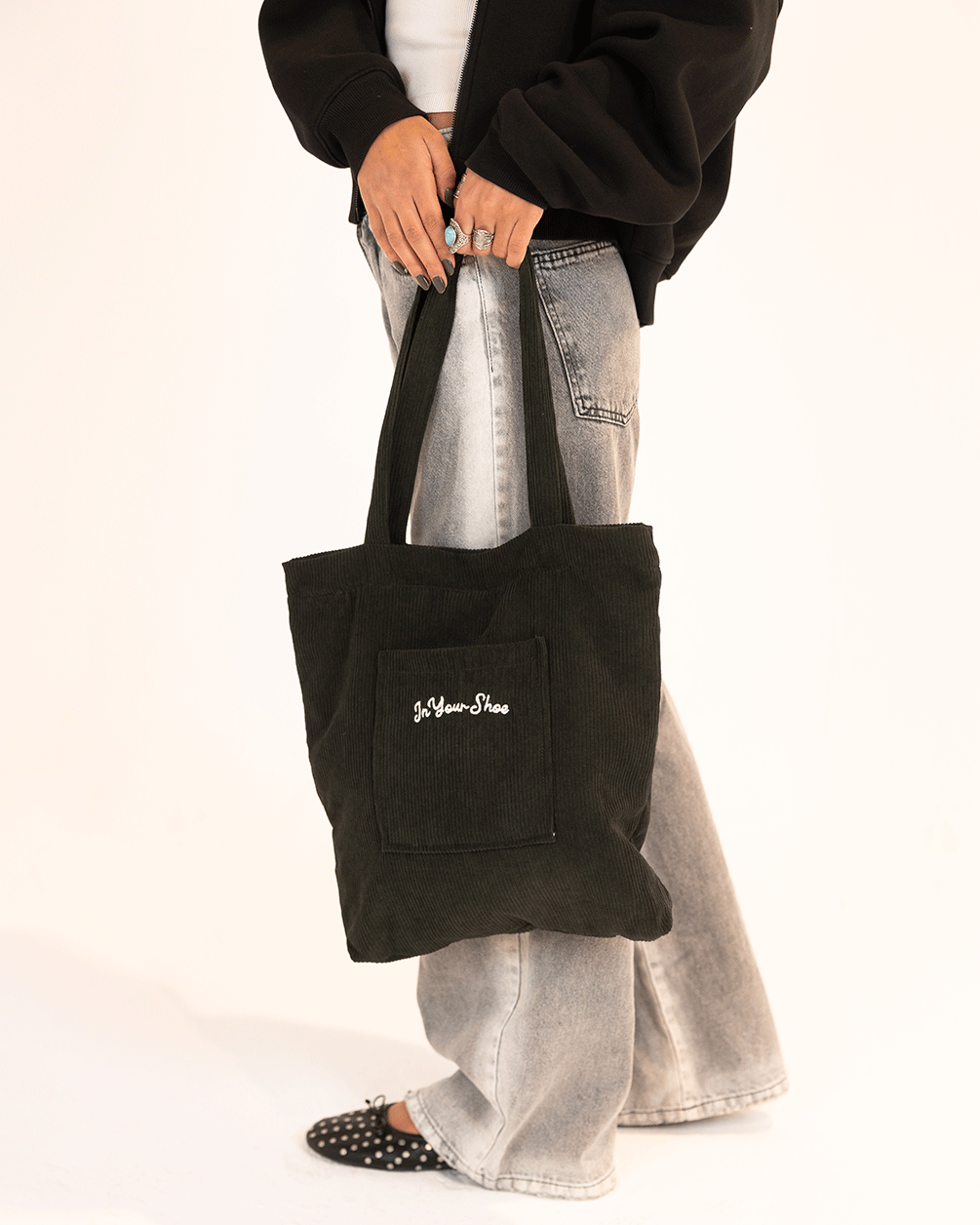 Olive Green Tote Velvet Totes IN YOUR SHOE