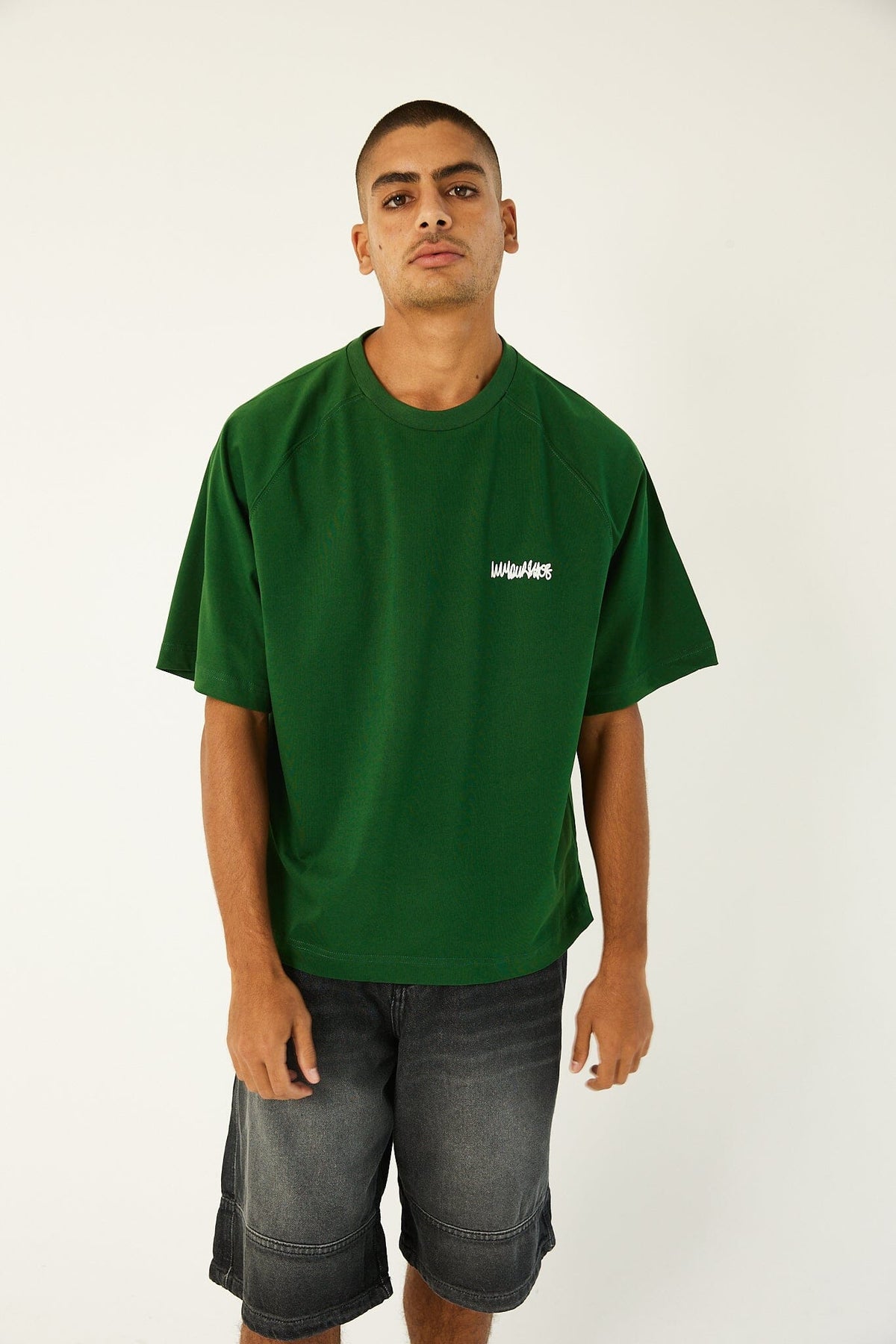 Olive IYS Printed Boxy Fit Tee Printed Boxy Tee IN YOUR SHOE M