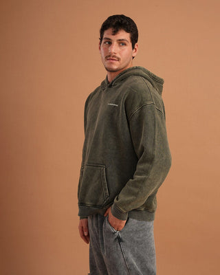 Olive IYS Washed Hoodie Acid Washed Hoodies IN YOUR SHOE