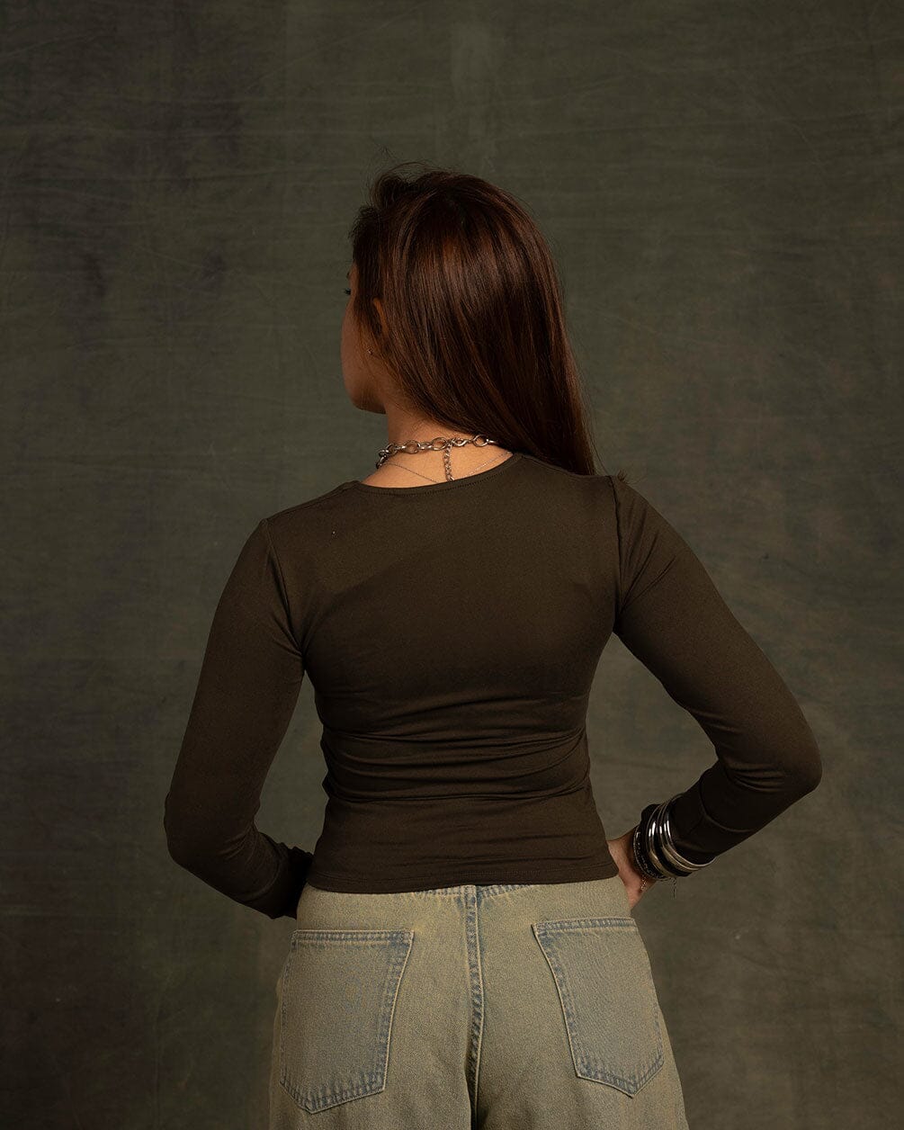 Olive Long Sleeve Top Long Sleeve Tops IN YOUR SHOE M