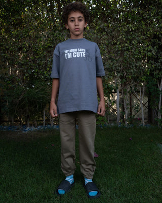 Olive Paneled Loose Kids Swants Swants (Kids) IN YOUR SHOE 7-8