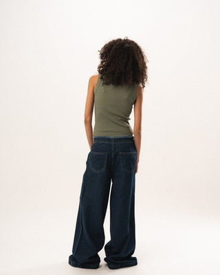 Olive Stitched Tank Top Tank Tops IN YOUR SHOE M