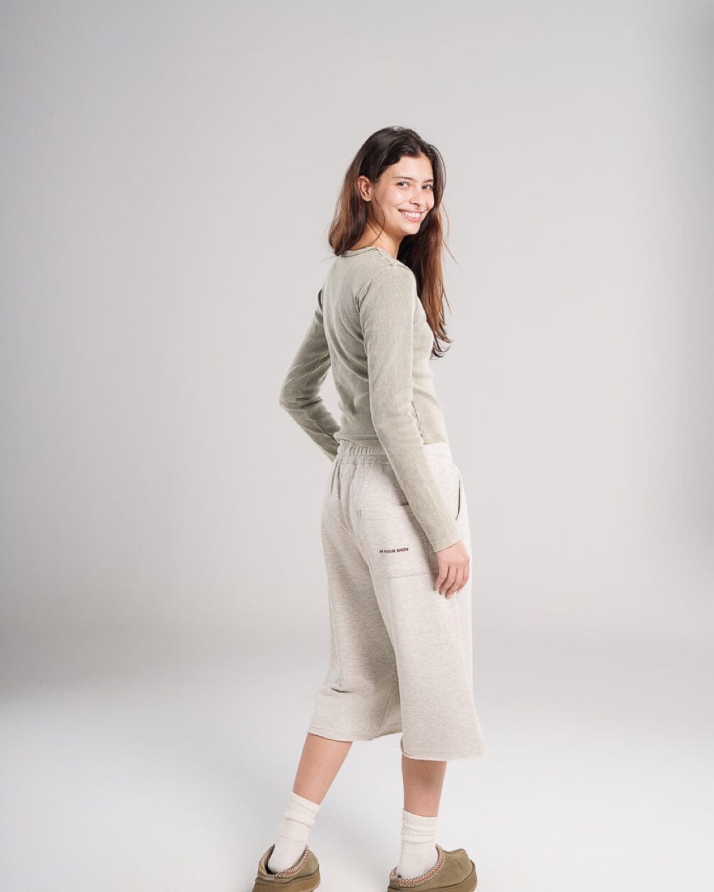Olive Washed Long Sleeve Top Long Sleeve Tops IN YOUR SHOE L