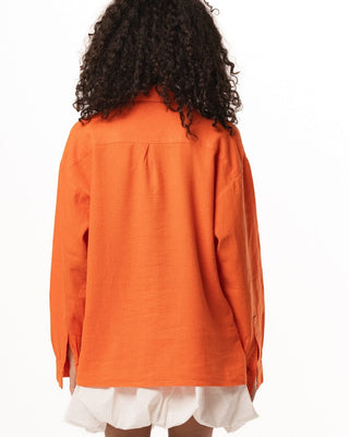 Orange Boyfriend Linen Shirt Boyfriend Shirt IN YOUR SHOE