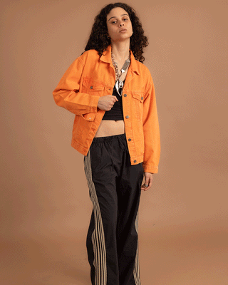 Orange Denim Jacket Denim Jacket IN YOUR SHOE