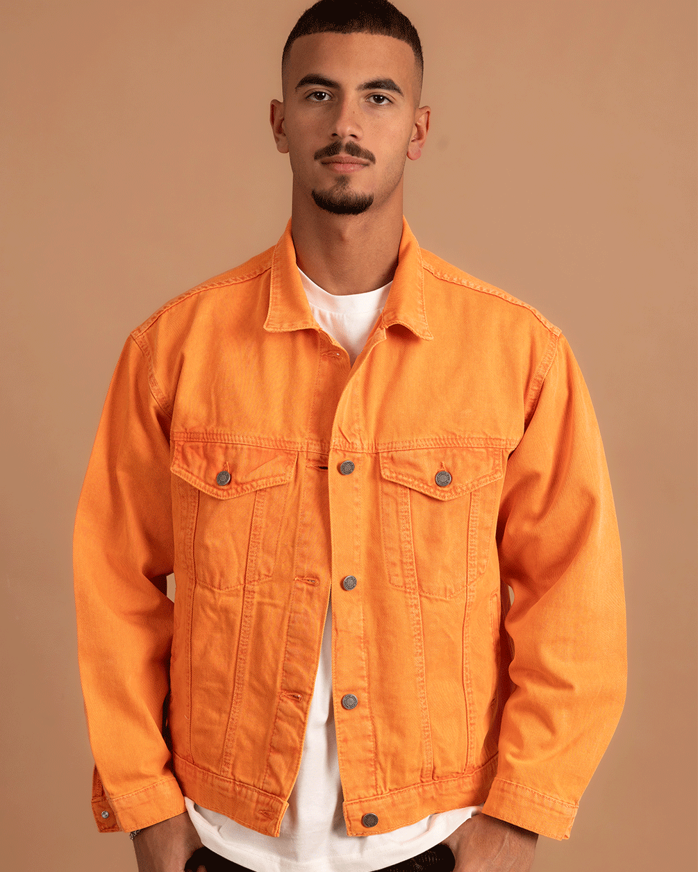 Orange Denim Jacket Denim Jacket IN YOUR SHOE
