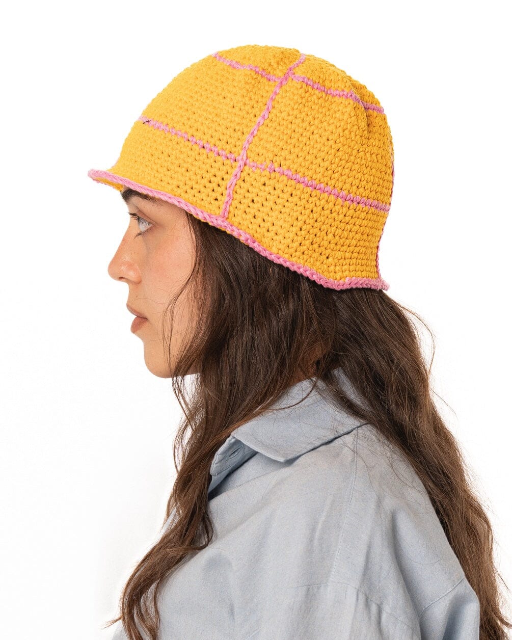 Orange & Pink Crochet Bucket Hat Bucket IN YOUR SHOE