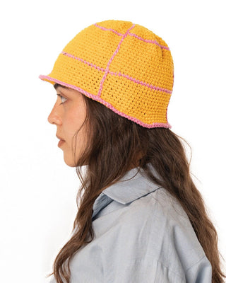 Orange & Pink Crochet Bucket Hat Bucket IN YOUR SHOE