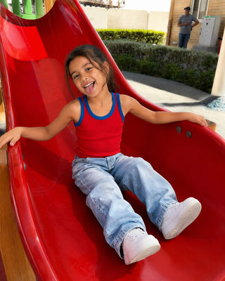 Orange Ribbed Kids Tank Top Kids Tops IN YOUR SHOE 6-7