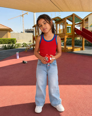 Orange Ribbed Kids Tank Top Kids Tops IN YOUR SHOE 2-3