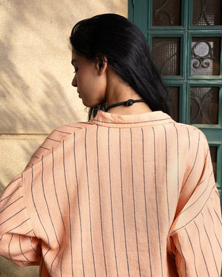 Orange Striped Shirt Linen Shirt IN YOUR SHOE