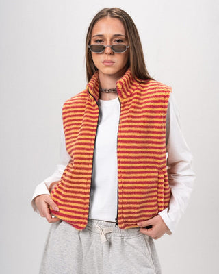 Orange & Yellow Regular Fleece Jacket Fleece Jacket IN YOUR SHOE S