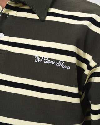 Petrol & Yellow Striped Boxy Rugby Polo Polo T-Shirts IN YOUR SHOE