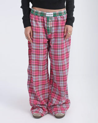 Pink Black Multicolor Plaid Boxer Pants Boxer Pants IN YOUR SHOE