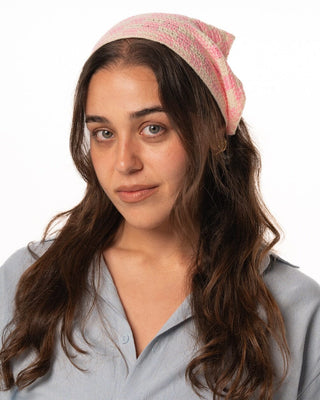 Pink Checks Crochet Bandana Bandana IN YOUR SHOE