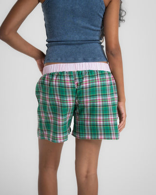 Pink Green Multicolor Plaid Boxer Shorts Boxer Shorts IN YOUR SHOE