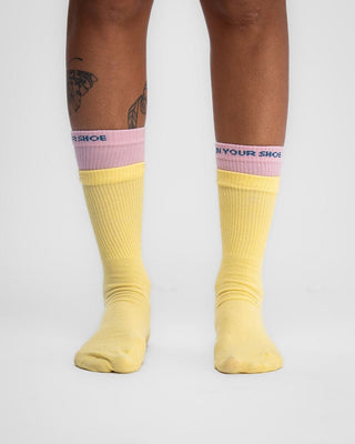 Pink Lime Double Layered Neck Socks Neck Socks IN YOUR SHOE