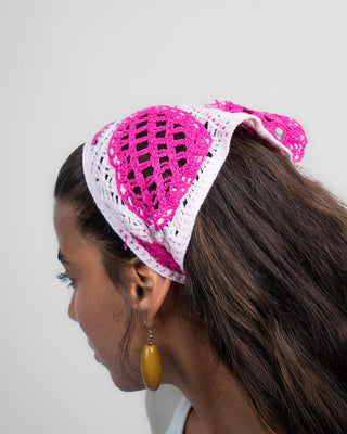 Pink Love Bug Crochet Bandana Bandana IN YOUR SHOE