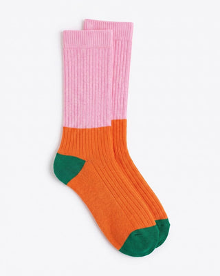 Pink Orange Color Block Neck Socks Neck Socks IN YOUR SHOE