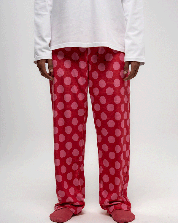 Pink Polka Fluffy Pjoys