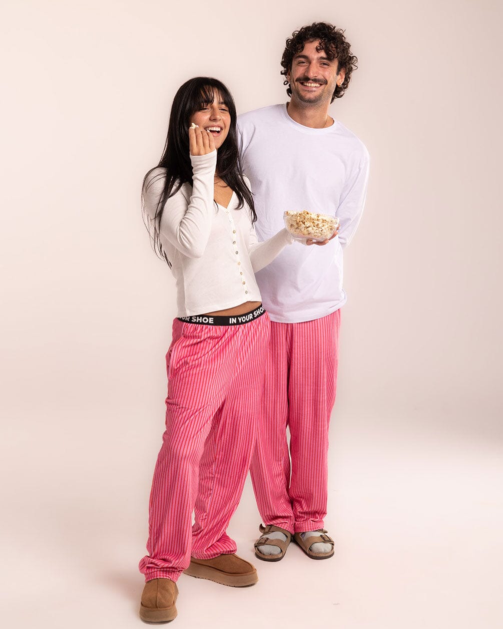 Pink Striped Fluffy Pjoys Fluffy Pjoys IN YOUR SHOE