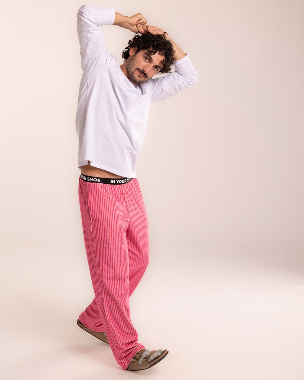 Pink Striped Fluffy Pjoys Fluffy Pjoys IN YOUR SHOE L