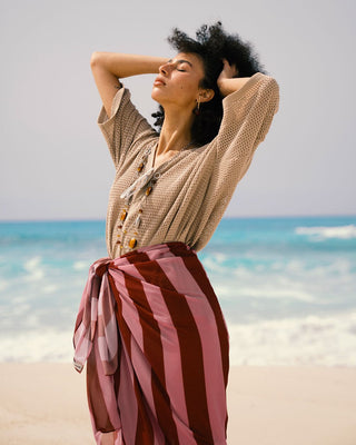 Pink Stripes Maxi Flowy Wrap Flowy Wraps Maxi IN YOUR SHOE