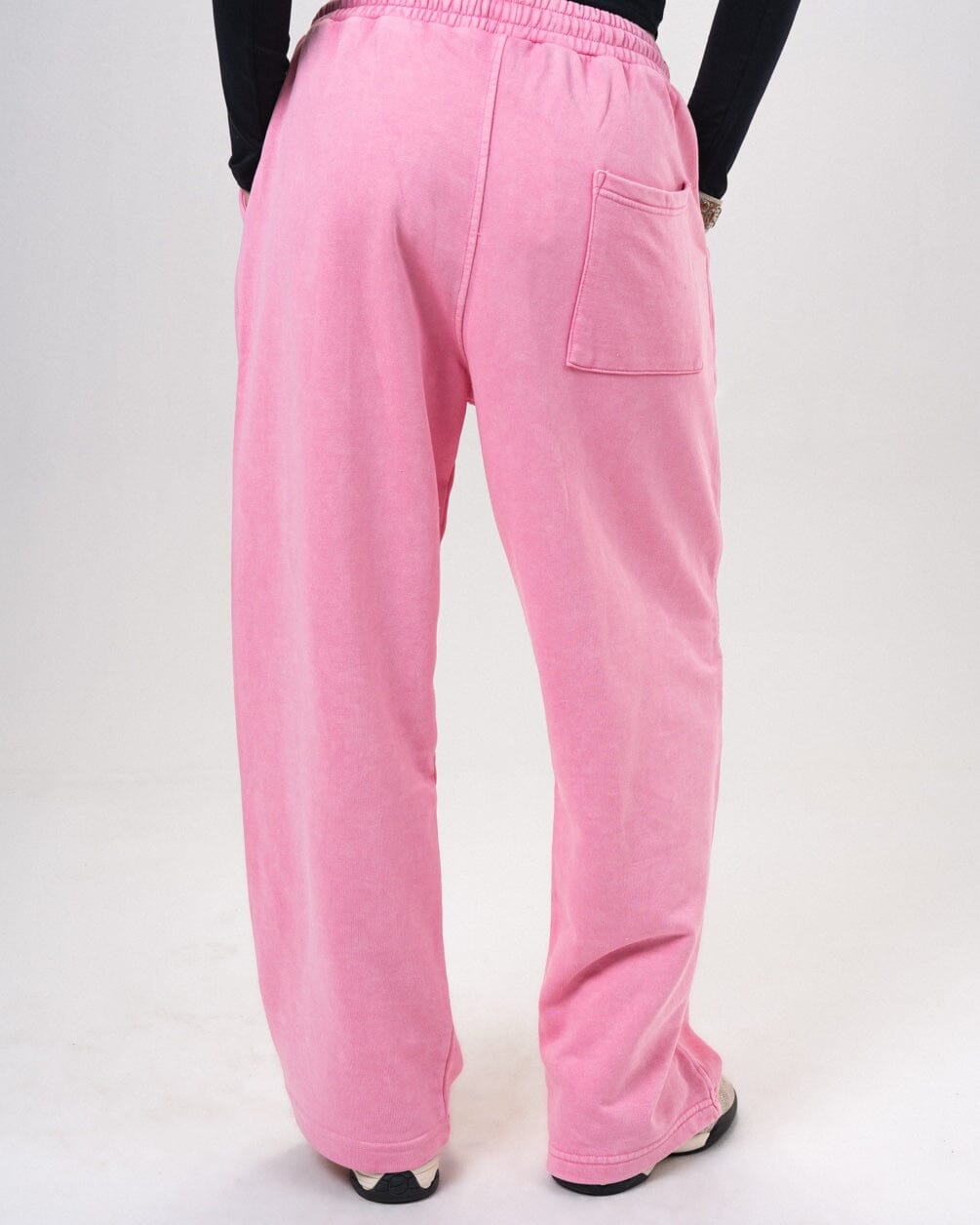 Powder Pink Washed Wide Leg Swants Swants IN YOUR SHOE XL