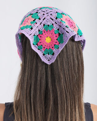 Purple Crochet Flower Bandana Bandana IN YOUR SHOE