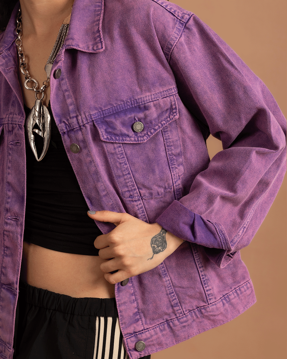 Purple Denim Jacket Denim Jacket IN YOUR SHOE