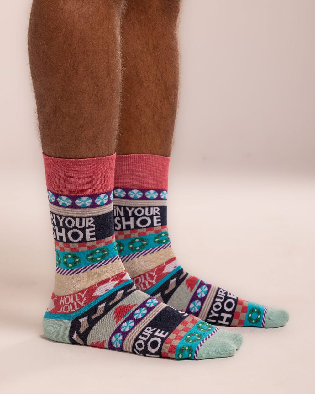 Purple Holly Jolly Fluffy Socks Fluffy Socks IN YOUR SHOE