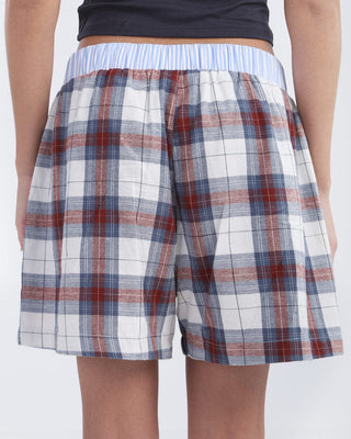 Red Blue Multicolor Plaid Boxer Shorts Boxer Shorts IN YOUR SHOE