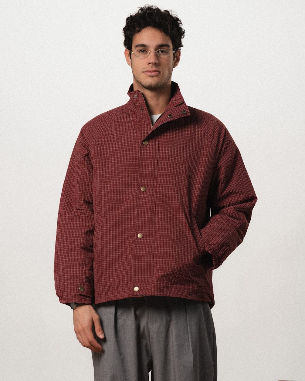 Red Check Windbreaker Windbreaker IN YOUR SHOE M