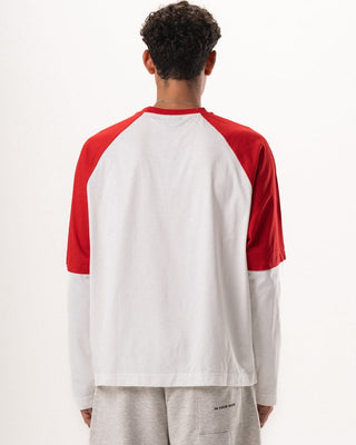 Red Double Sleeve Boxy Tee Boxy Long Sleeves IN YOUR SHOE L