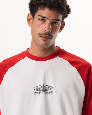 Red Double Sleeve Boxy Tee Boxy Long Sleeves IN YOUR SHOE XL