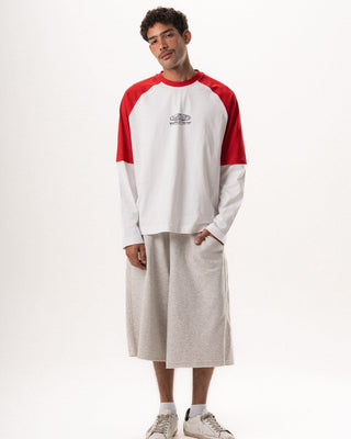 Red Double Sleeve Boxy Tee Boxy Long Sleeves IN YOUR SHOE